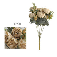 Rustic Peony Nine-Head Flower Stick