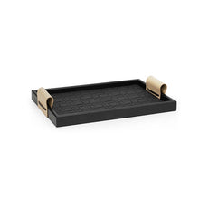 Black and Beige Woven Tray
