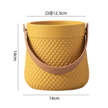 Cross Ribbed Handle Cement Planter