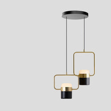 Square Metal Cylindrical Head Pendant Light