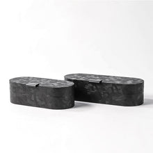 Brush Patterned Grey Storage Boxes