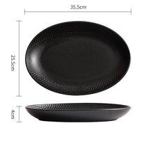 White, Grey and Black Oval Tableware