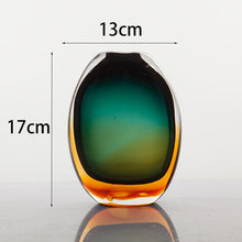 Green Yellow Ombre Thick Glass Vase