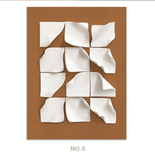 Curved Edged Maroon White Square Painting