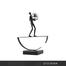 Human with Silver Ball and Marble Base