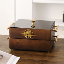 Walnut Gold Metal Tissue Box