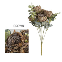 Rustic Peony Nine-Head Flower Stick