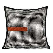 Orange and Black Houndstooth Pillow Covers (Set of 2)