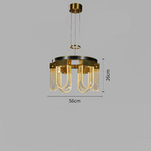 Oliver Golden and Glass Chandelier