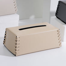 Leather Corner Stitched Tissue Box