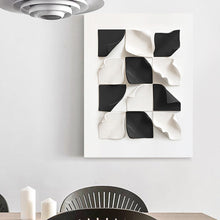 Curved Edged Maroon White Square Painting