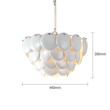 White Disk Layer Chandelier