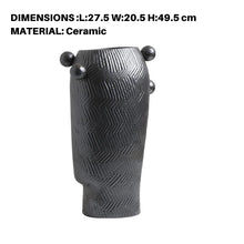 Wabi Sabi Metal Glazed Black Vase