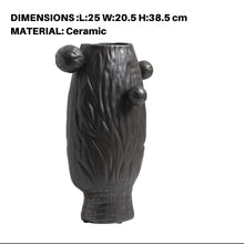 Wabi Sabi Metal Glazed Black Vase