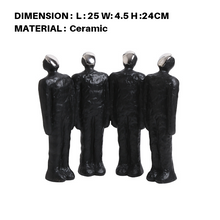 Silver Face Human Looking Up Decor
