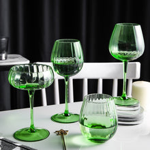 Vertical Pattern Apple Green Glass