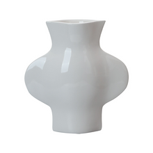 Glossy Flat Hydroponic Ceramic Vase