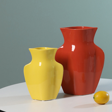 Glossy Flat Hydroponic Ceramic Vase