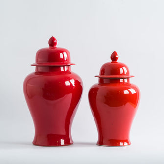 Hot Red Temple Jars ( EXPRESS SHIP )
