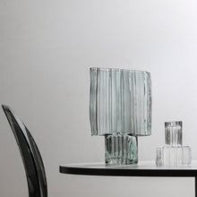 Gray Transparent Vertical Glass Vase