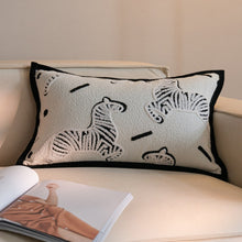 Embroidered Zebra Pillow Cover