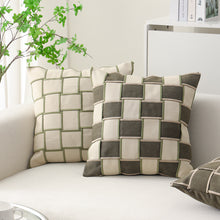 Grid Hand Made Pillow Cover (Sets Of 2)