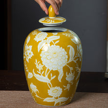 Yellow Ceramic Jar With Lid