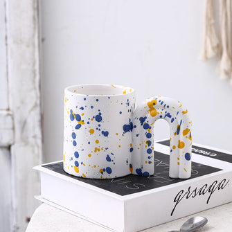 White Paint Spotted Coffee Mugs