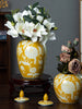 Yellow Ceramic Jar With Lid