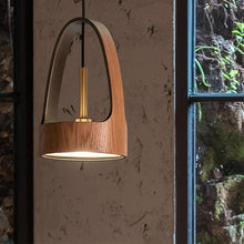 Japanese Wooden Arched Pendant Light