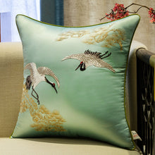 Mahogany Crane Embroidery Pillow Cover (Sets of 2)