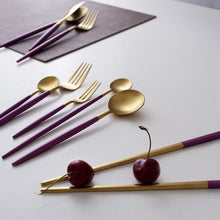 Violet Golden Cutlery