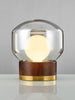 Square and Round Glass Wooden Base Light | light - Decorfur