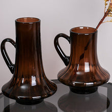 Retro Amber Kettle Glass Vase