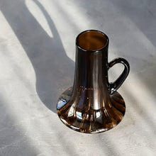 Retro Amber Kettle Glass Vase