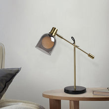 Grey Glass Orb Metal Table Lamp | light - Decorfur