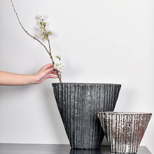 Tapered Textured Golden Grey Vase