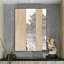 Chinese Style Leather Embossed Painting