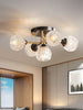 Ribbed Glass Bean Chandelier
