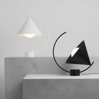 Crescent Shaped Black and White Table Lamp | light - Decorfur