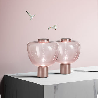 Rose Gold and Golden Glass Table Lamp | light - Decorfur