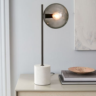 Marble Base Frosted Glass Orb Table Lamp | light - Decorfur