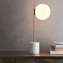 Marble Base Frosted Glass Orb Table Lamp | light - Decorfur