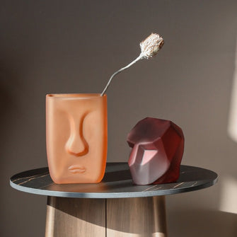 Three-dimensional Face Glass Vase