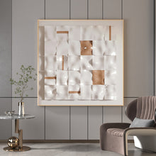 Brown and White Square Painting