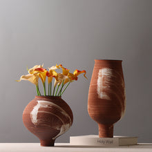 Brick Red and White Vase
