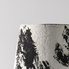 Rough Textured Black and Ink Painted Vase