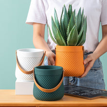 Cross Ribbed Handle Cement Planter