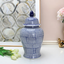 Blue And White Checkered Jar