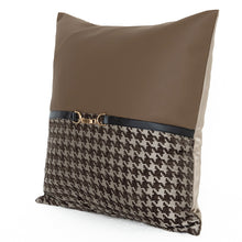 Coffee Beige Leather Pillow Cover (Set of 2)